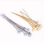 Resim 10 adet 0.7mm*50mm 18K Altın Kaplama Kalp/Yıldız Şekilli Düz Pin Boncuklar için, DIY Takı Yapımı Yüksek Kalite Pin Toptan 