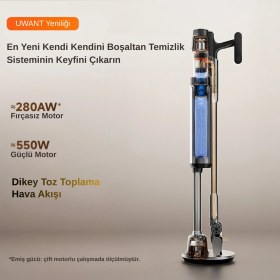 Resim Uwant 600W Motor Gücüne Sahip Otomatik Gri Dikey Süpürge V600 