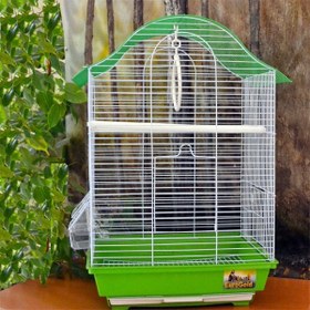Resim Euro Gold Telli Oval Kuş Kafesi Yeşil 34.5x28x54.5 Cm 