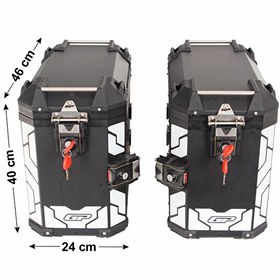 Resim GP Kompozit Universal 40 LT x 2 Alüminyum Motosiklet Yan Çanta Seti Siyah 