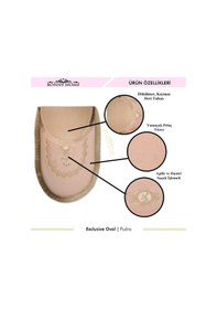 Resim Exclusive Oval Pudra 2'li Dantelli Ve Saçaklı Banyo Paspası Püskü Pudra 