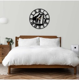 Resim Zürafa Figürlü Metal Duvar Saati 