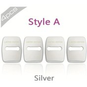 Resim Dream011 4 Adet Premium Paslanmaz Çelik Kapı Kilidi Kapağı - Kolay Montaj, Delme Yok - Silvery Stil A 