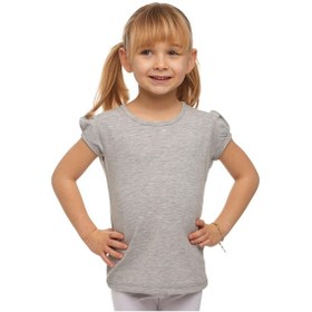 Resim Lovetti Gri 2 Kız Çocuk Kısa Kollu Basıc Tişört Gri 