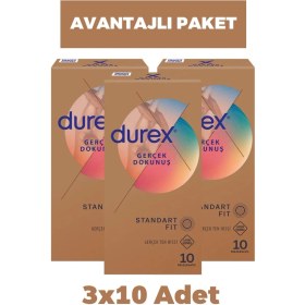 Resim Durex Gerçek Dokunuş Ultra Kaygan Prezervatif 10'lu 3 Adet 