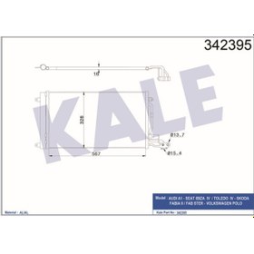 Resim KALE OTO Radyatör 342395 Klima Radyatörü Polo V 6R 09- / A1 10- / Toledo IV 12- Ibiza V 08- / Fabia II 07- Fabia III 14- Roomster 06- Rapid 15- 