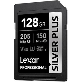 Resim Lexar Professional 128gb 205 Mb/s Silver Plus Sd Hafıza Kartı 