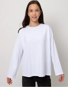 Resim Alez Uzun Kollu Oversize Okul Kazağı 295945827 Beyaz 