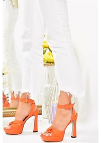 Resim Fox Shoes Turuncu Kalın Plaform Topuklu Kadın Ayakkabı K404080209 