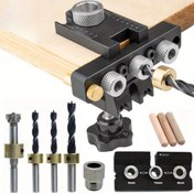 Resim Hassas Marangozluk Cebi Delik Jig Seti, 3'lü Bir Arada Döşeme Jig ile Ayarlanabilir Boyutlar, Dayanıklı Metal ve Alüminyum Yapı, Çok Yönlü Açılı Delme, DIY Marangozluk ve Mobilya İmalatı için Matkap Uçları ve Aksesuarlar Dahil, Marangozluk Aracı | Ayarlanabilir Matkap Jig | Metal Yapı, Marangozluk Matkap Presi 