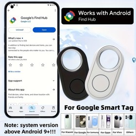 Resim Android Akıllı Etiket, Kablosuz Hava Takip Cihazı Google Find Hub Cihazı ile Uyumlu (Sadece Android için, GPS Yok), Hassas Takip Kayıp Önleyici Cihaz, Anahtarlar, Cüzdanlar, Bavullar İçin, Noel Yeni Yıl Sevgililer Günü Paskalya Doğum Günü İçin Mükemmel Festival Hediyesi 