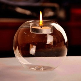 Resim 1 adet Avrupa Kristal Cam Mumluk - Şeffaf Cam & Siyah İç Yüzeyli Küresel Ayaklı Tasarım, Romantik Düğün, Bar, Parti ve Yemek Masası Dekoru için Ev Ambiyansı, Düğün Süslemeleri, Metal Yapı 