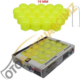 Resim A Kalite Mefsa Bijon Kapağı Düz 19 Mm Fosfor Sarı 20 Li Set 
