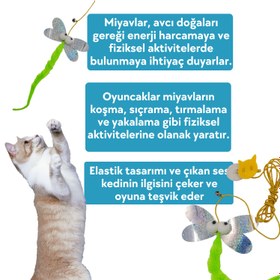 Resim Ses Çıkaran Kedi Oltası - Duvara Yapıştırılabilir - Yusufçuk 