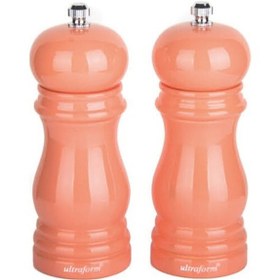 Resim Ultraform Ahşap Karabiber ve Tuz Değirmen Seti 14 Cm Pembe 