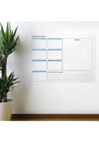 Resim Durukar Haftalık Planlayıcı Manyetik Duvar Stickerı Takvim 56 Cm X 70 Cm 