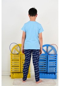 Resim Vitmo erkek çocuk kısa kollu pijama takımı so what skate model mavi 