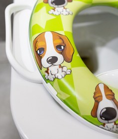 Resim Miningaa Çocuk Bebek Klozet Adaptörü, Lazımlık Kulplu Süngerli Taşınabilir Lüx Köpek desenli Anne Bebek 
