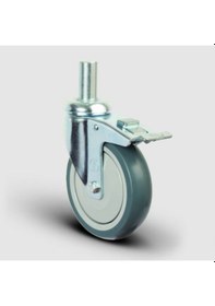 Resim Er03Mbt80F Oynak Pimli Kauçuk Tekerlek Çap:80 Frenli Hafif 