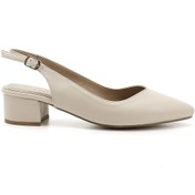 Resim Gönderi R Krem Sivri Burun Arkası Açık Ayakkabı Krem 