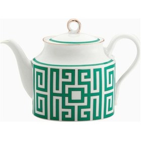 Resim Ginori 1735 Labirinto Çaydanlık Porselen 900ml El Yapımı Platin Kaplama 15.4cm Yükseklik Çaydanlıklar 20 Çok Renkli 