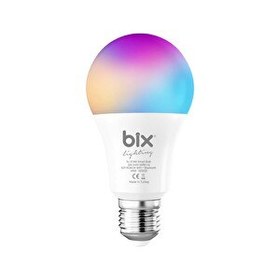 Resim Bix Aura 9W Led RGB WiFi-Bluetooth Uzaktan Kontrollü Akıllı Ampul 