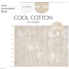 Resim Cool Halı Cool Cotton Bej Bebek Halısı Yıkanabilir Kaymaz Taban Yumuşak Dokulu Pamuk Çocuk Halısı Bej 