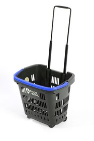 Resim Rafiste Tekerlekli Market Sepeti (Tekerlekli Alışveriş Sepeti) 34 L Mavi 