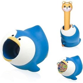 Resim Ganzhoushop Penguen Kırtasiye Tutucu Standı Kağıt Klipsleri Çerçeve Kırtasiye Penguen Kalem Tutucu Kağıt Klips Depolama Ofis Ev Dekorasyonu İçin 