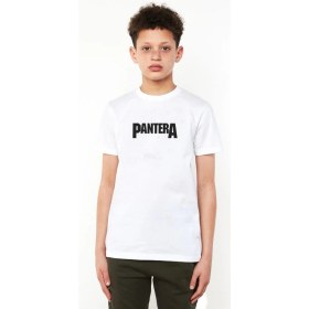 Resim Qivi Pantera Logo Baskılı Çocuk Beyaz Tshirt 