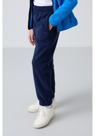 Resim Tommy Life İndigo Kalın Yumuşak Dokulu Standart Fit Nakışlı Polar Kız Çocuk Eşofman Alt - 75155 İndigo 
