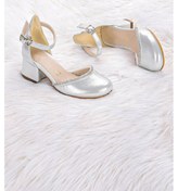 Resim Kiko Kids 771 Taşlı Kız Çocuk 5 Cm Topuklu Sandalet Ayakkabı Gümüş 001 