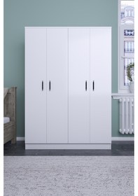 Resim ABETEMOBİLYA Abete-4 Kapılı Beyaz Gardırop 