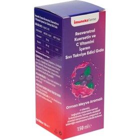 Resim Imuneks Farma Resveratrol Kuersetin ve C Vitamini İçeren Sıvı Takviye Edici Gıda 150 ml 