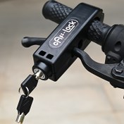 Resim Bisikletler, Scooterlar & Motosikletler için Ağır Hizmet Tipi Hırsızlık Önleyici Fren Kolu Kilidi - Dayanıklı ABS, Kolay Taşıma Tasarımı, Siyah 