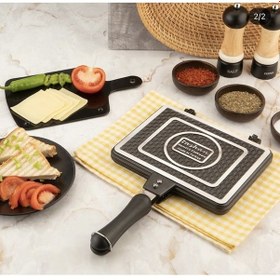 Resim Taşhan Lüks Grıll Tost Makinası Ocak Üstü Iç Ve Dış Granit Tost Makinesi 