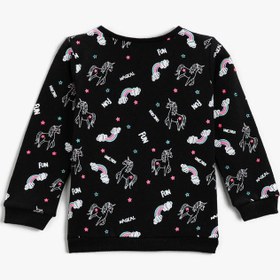 Resim Kız Bebek Baskılı Sweatshirt Pamuklu 