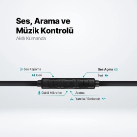 Resim Ttec Hd Mikrofonlu Ergonomik Kulakiçi Kablolu Type-C Kulaklık, Kumanda Kontrollü Stereo Sesli Kulaklık 