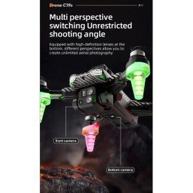 Resim Çift Kameralı Engel Kaçınma Sensörlü Drone Uzaktan Kumandalı App Destekli LED Işıklı Quadcopter 