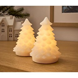 Resim Led Yılbaşı Ağacı, Gerçek Mum, 2li 