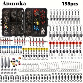 Resim Anmuka 158 Parça Balıkçılık Takımı - Dayanıklı ABS, Tam Deniz & Jigging Aksesuar Seti 