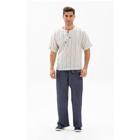 Resim Eliş Şile Bezi Unisex Şile Bezi Balıkçı Pantolon Indigo Indg 