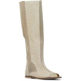 Resim Bueno Shoes Bej File-Deri Kadın Düz Çizme 30WC371 30WC371 