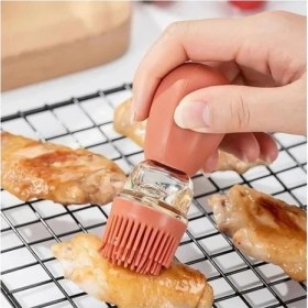 Resim Mbb E-Ticaret Hazneli Silikon Yağ Sos ve Yumurta Fırçası Yağ Fırçası Yağlık Silikon Fırçalı Yağdanlık ROYALEKS-İND687 