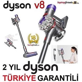 Resim DYSON V8 KABLOSUZ DIKEY SARJLI SUPURGE GUMUS NIKEL 446969 01 2 YIL DYSON TURKIYE GARANTILI 