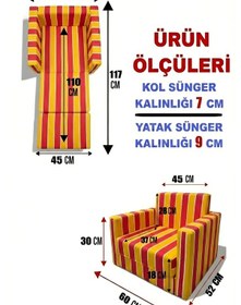Resim Çocuk Koltuğu Komple Sünger Katlanabilir Yataklı Minder Yatak 0-4 Yaş Sarı Kırmızı Taraftar Desen Standart 