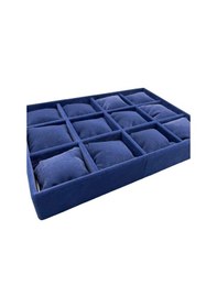 Resim Tokyo Model Süet Kumaş Lacivert Renk 34/24 Cm Çekmece Içi Yastıklı Saat Ve Takı Kutusu 