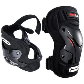 Resim Dancemonkey 2-in-1 Motosiklet-bisiklet Yansıtıcı Şeritli Koruyucu Dişli Dizlik Siyah Siyah 