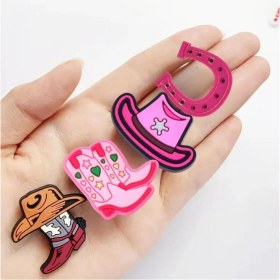 Resim Ozn Aksesuar Ledli Yanıp Sönen Kovboy Temalı Ayakkabı Terlik Süsü Üç Boyutlu/ışıklı 3D Charm/jibbitz 