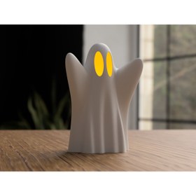 Resim Atsutech Klasik Sevimli Hayalet Masa Lambası - 3D Baskı Dekoratif Gece Lambası (Pilli Mum Hediyeli) 